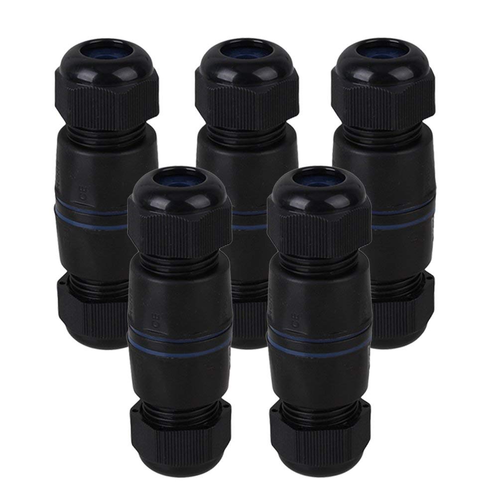 5Pcs RJ45 Coupler Waterproof IP68 Cable Wire Connector Protection M25 Gland No Shielded Double Cable Use for Outdoor Equipment
