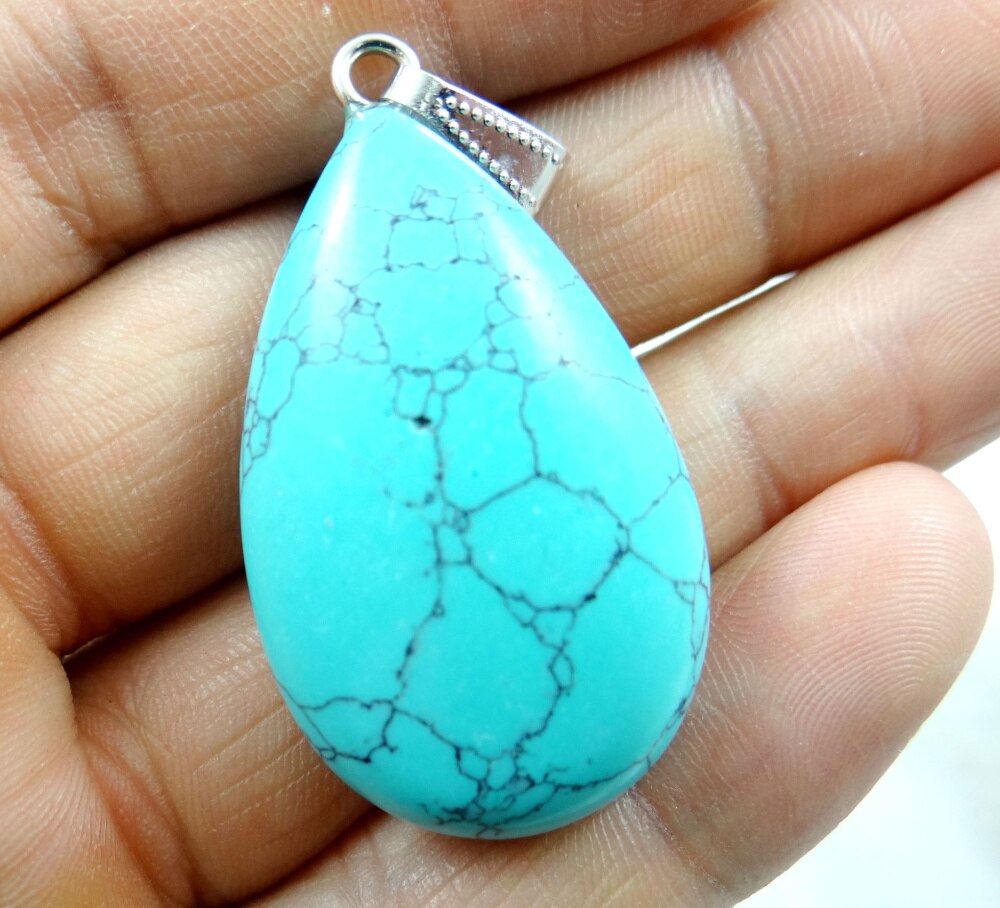 natural stone Turquoises aventurine Quartz crystal tiger eye Opal lapis Water droplets Pendant for diy Jewelry making necklace