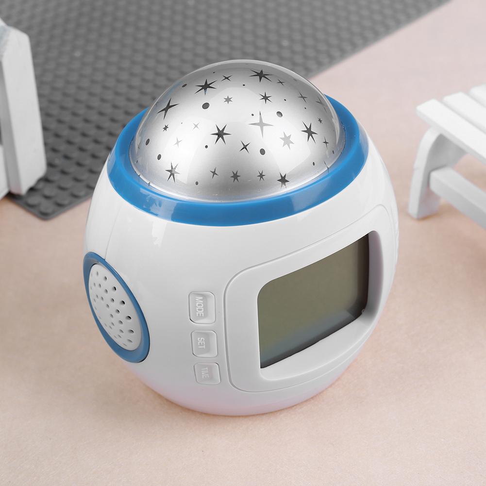 Réveil numérique, Snooze, étoile étoilée scintillante, pour enfants, calendrier de la chambre de bébé, thermomètre, projecteur veilleuse