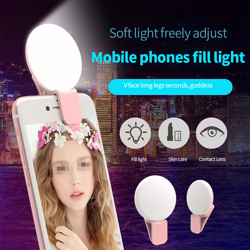 Novelty Lighting Mobile Phone Selfie Ring Flash Lens Beauty Fill Light Portable Clip Lamp for Photo Camera,Cell Phone Smartphone