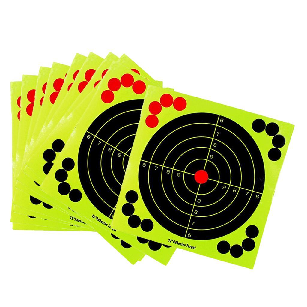 10 Packs 12inch Shooting Targets Splash Target Sticker Splatter Fluorescent