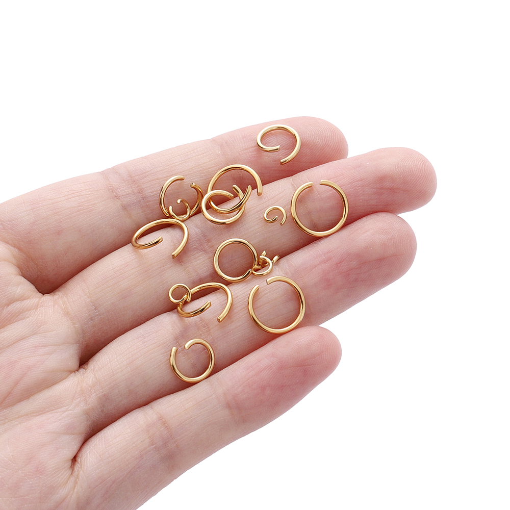 Anneaux de saut ouverts en acier inoxydable, connecteurs d'anneaux fendus pour bricolage, fabrication de bijoux, accessoires, fournitures, , 100 à 200 pièces/lot
