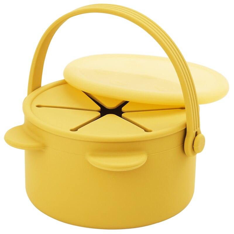 Draagbare Kawaii Cartoon Bear Shape Baby Siliconen Snack Cup Voeden Effen Voedsel Opbergdoos Container Met Deksel Baby Sutff: 005 Mustard