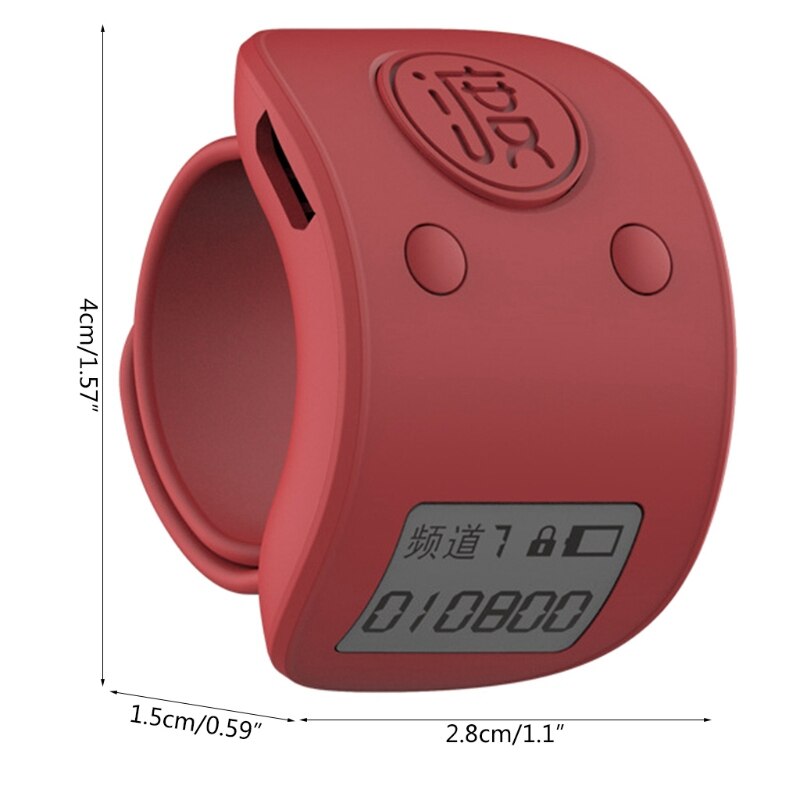 Mini-digital-lcd-fingerring-handzähler, 6- stellig, wiederaufladbar, klicker