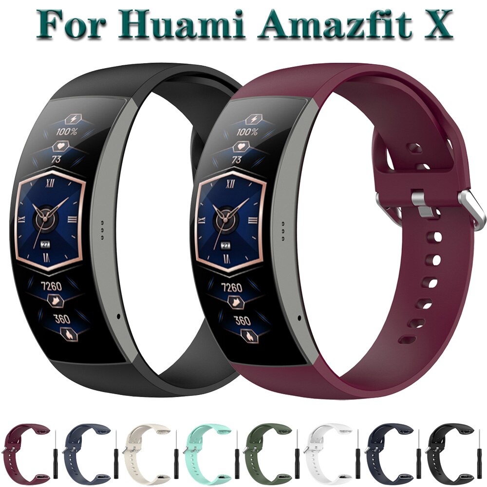 Bracelet intelligent de rechange en Silicone pour montre Huami Amazfit X, accessoires