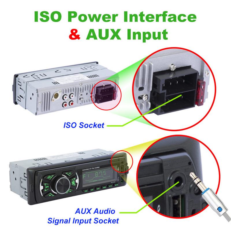 RK-538 Charger Two USB Car Radio FM 12V Fixed Front Panel Car Audio MP3 WMA Player Bluetooth SD AUX SWC Remote 7388 IC 538