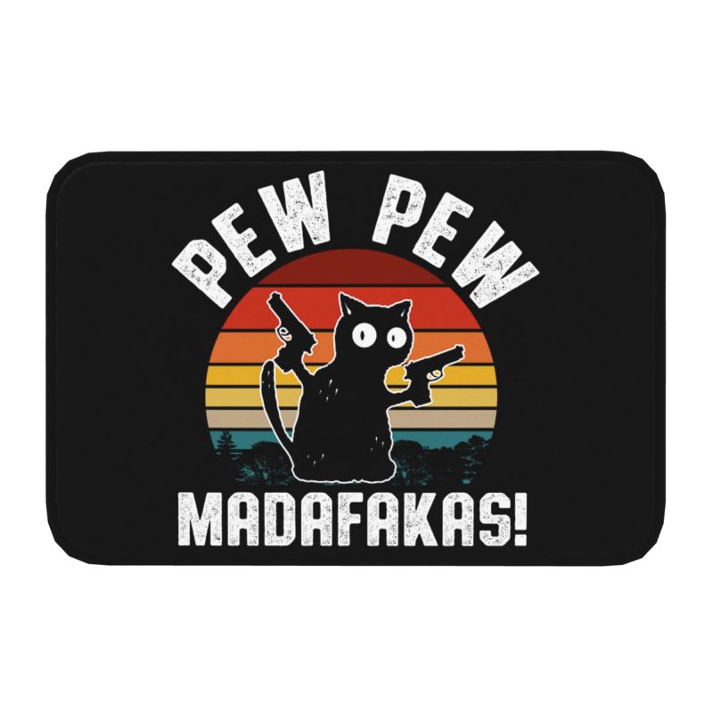 Brauch willkommen Madafakas Schwarz Katze mit Kinfe Fußmatt Anti-Rutsch Küche Badezimmer matt Wohnzimmer Tür Boden Eingang Teppich Teppich: Grün