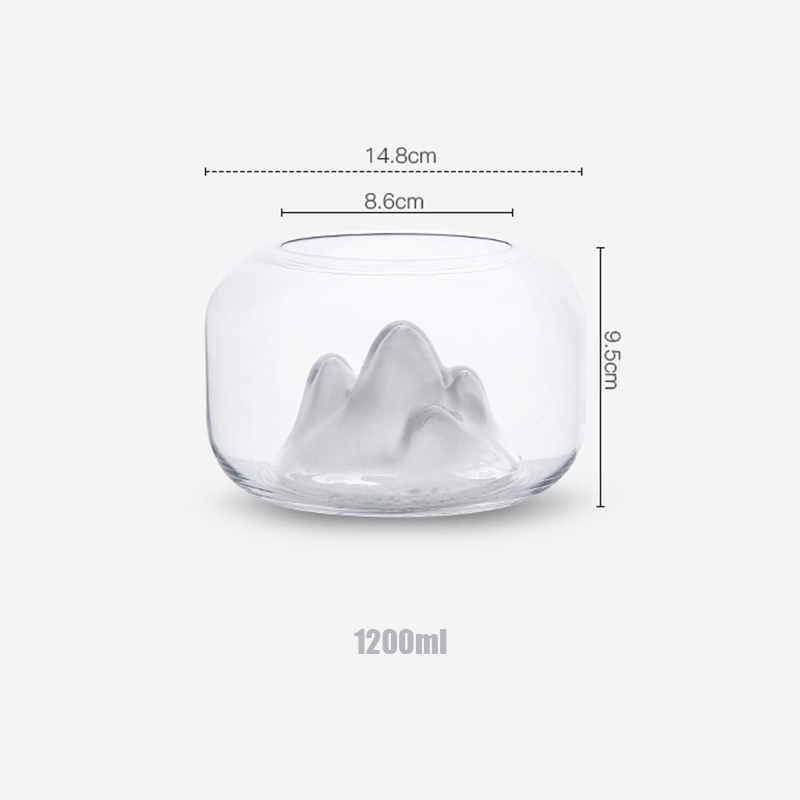 Style japonais neige montagne verre Transparent aquarium Mini bol à poisson pour poisson or grondement poissons décor à la maison pour salon