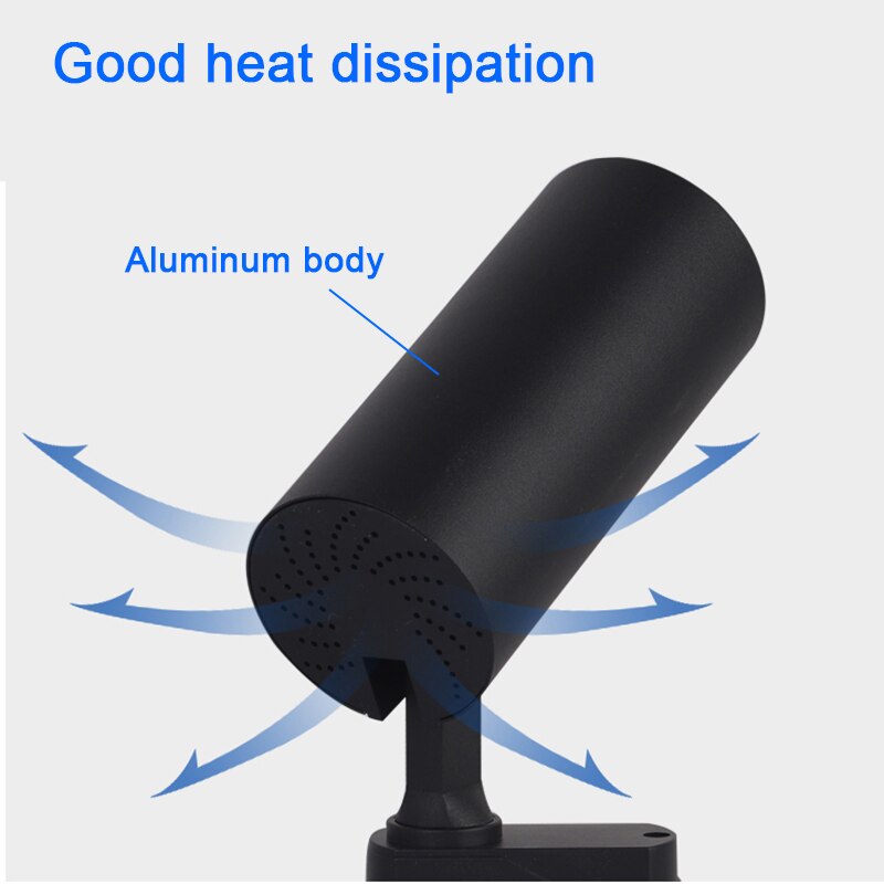 Luz de pista Led COB 30W luces de seguimiento riel de techo de aluminio 220V focos de iluminación de pista reemplazar lámparas halógenas para tienda de ropa