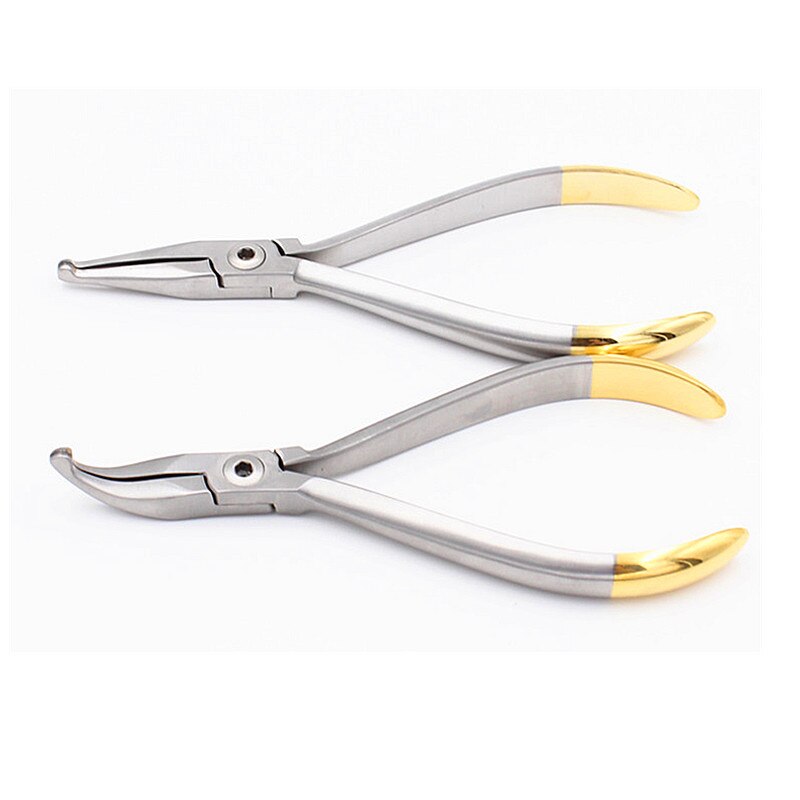 Pince dentaire incurvée, tête droite, tête incurvée, pince de dentiste en acier inoxydable, outils orthodontiques, produit
