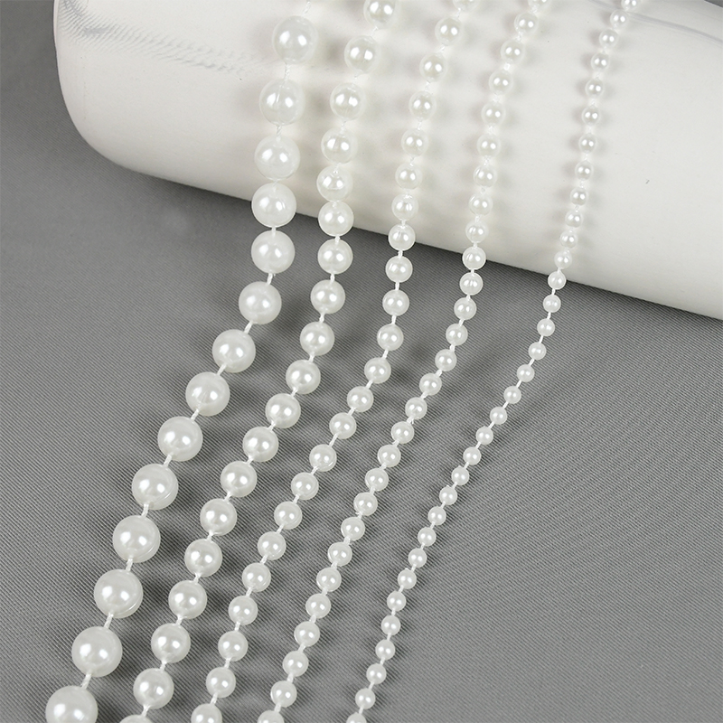 3M 4-10mm Garment Beads Chain Artificial Pearl String Line Handmade Accessories for DIY Wedding Decoration Imitation Pearl Beads