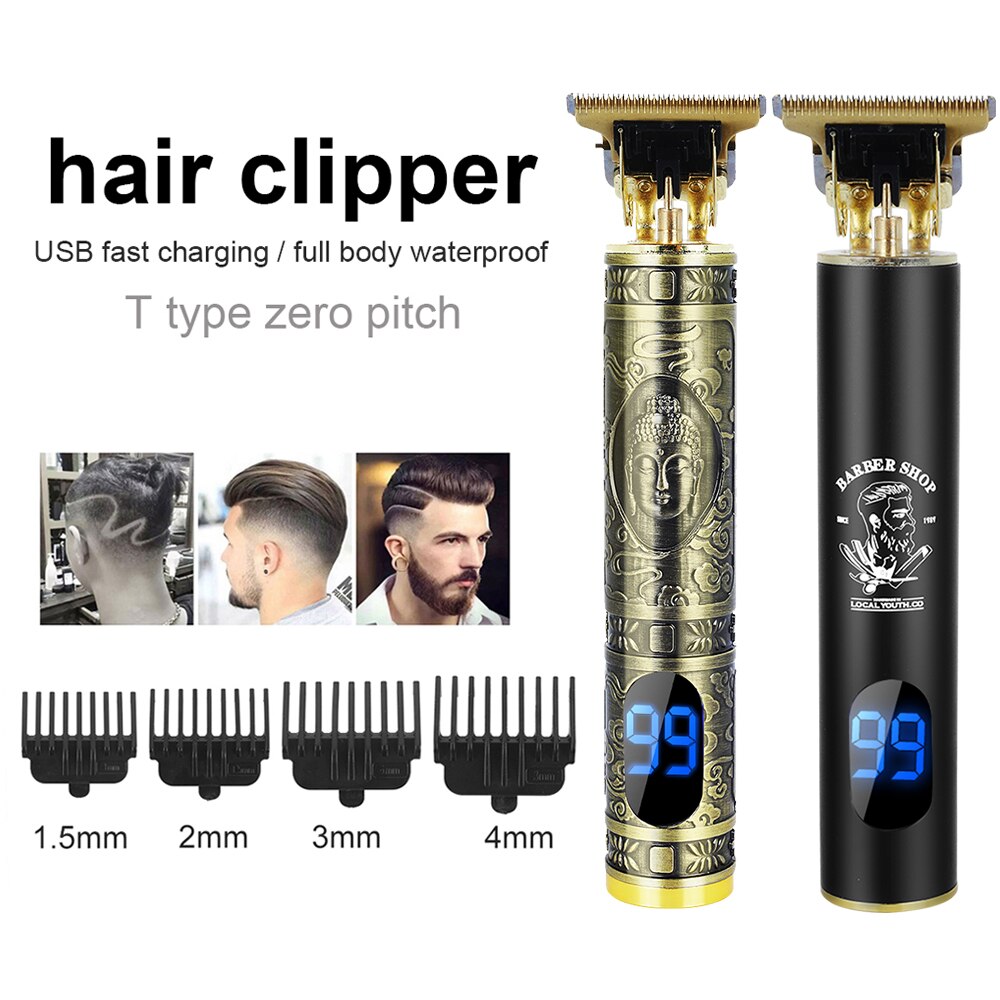 LCD Display Hair Trimmer Clipper Electric Cordless Shaver Trimmer Men Barber Hair Cutter Machine Hair Cut Cloth Hair Style Tool
