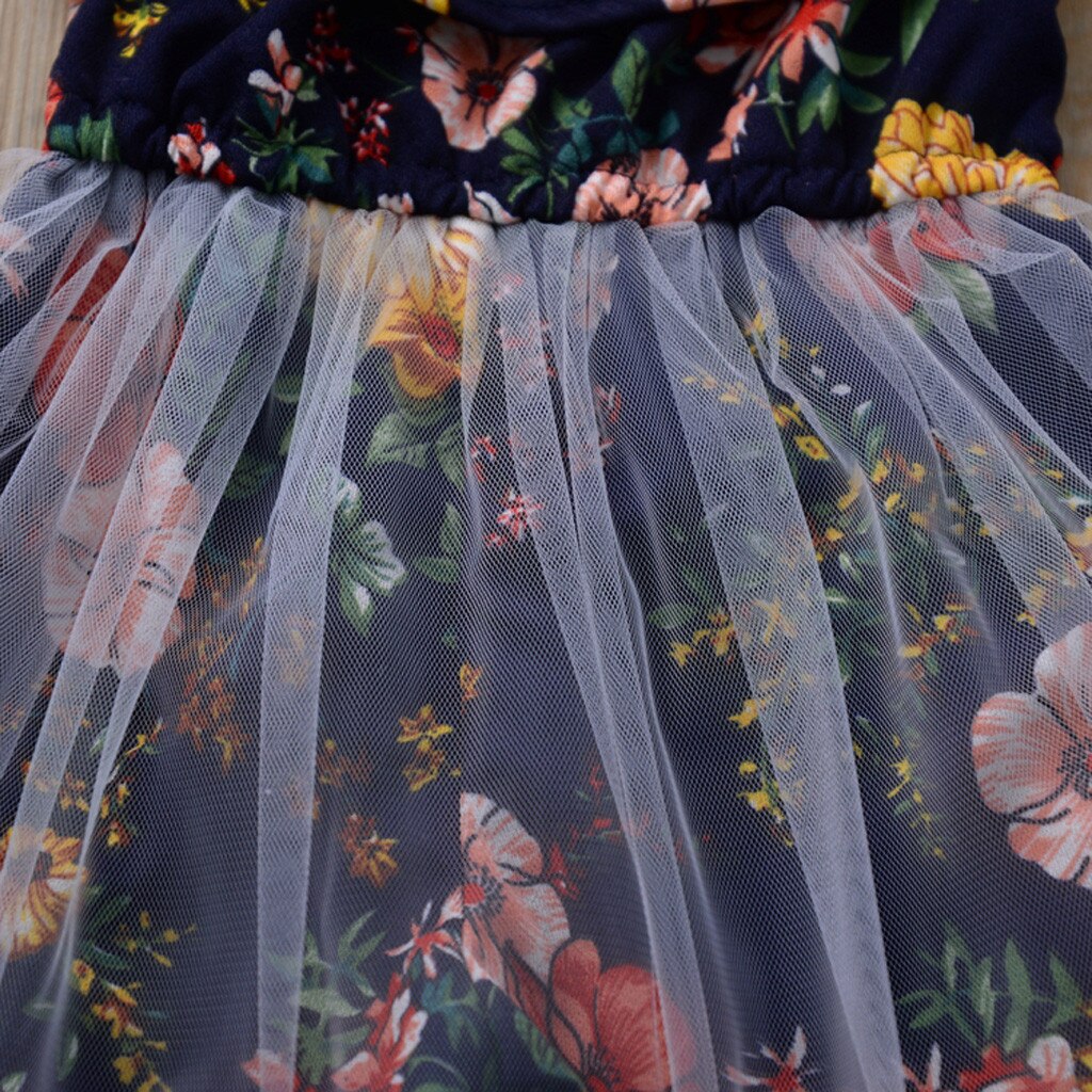 Nuovi Bambini di Estate Della Ragazza Abiti Senza Maniche Abiti Del Bambino Del Bambino Delle Ragazze di Fiore Della Maglia Floreale Dell'increspatura Della Maglia Vestiti di Estate del Vestito # P30