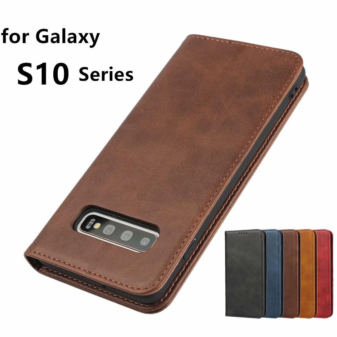 Skórzane etui do Samsung Galaxy S10/S10E/S10 Plus 5G etui z klapką etui na karty etui na przyciąganie magnetyczne etui na portfel