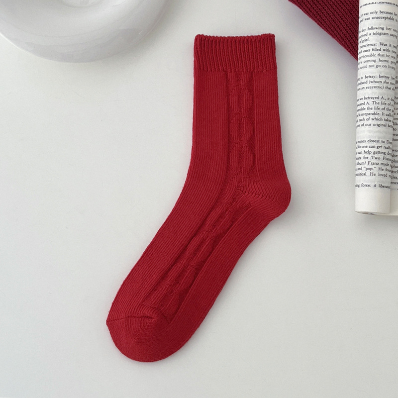 Calcetines de mujer de algodón transpirable Navidad Año calcetines rojos para niñas rayas Casual Otoño Invierno calcetines cálidos comodidad: Azul