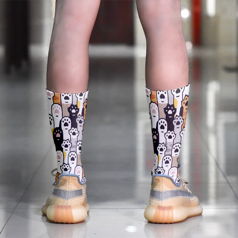 Chaussettes imprimées Shiba Inu pour femmes, chaussettes longues unisexes, décontractées, en coton, confortables, à la , drôles, chats, chiens, animaux, Harajuku