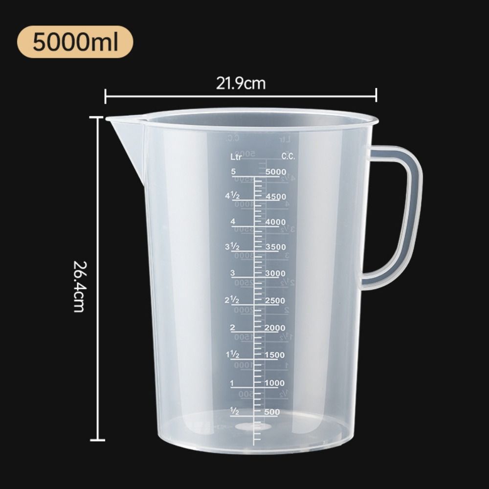 Vaso de medición graduado de plástico de gran capacidad, vaso de laboratorio transparente con tapa, taza mezcladora transparente, cocina y horneado: Verde militar