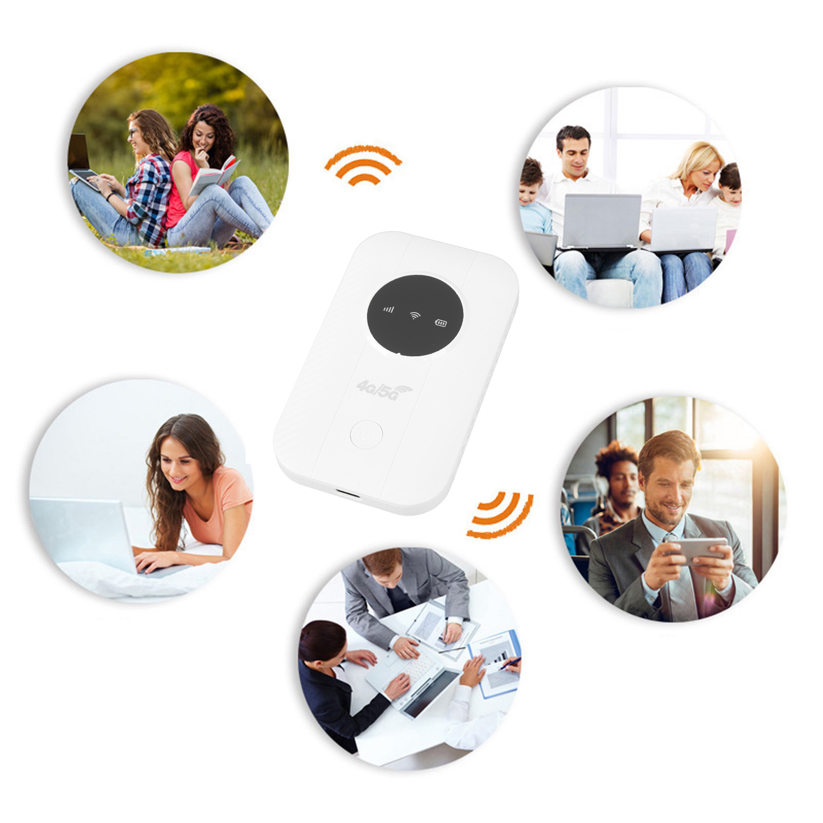 Bærbar 4g router med sim-kortslot, holdbart 300 mbps mobilt hotspot 5g tilslut  to 10 enheder til forretningsrejser