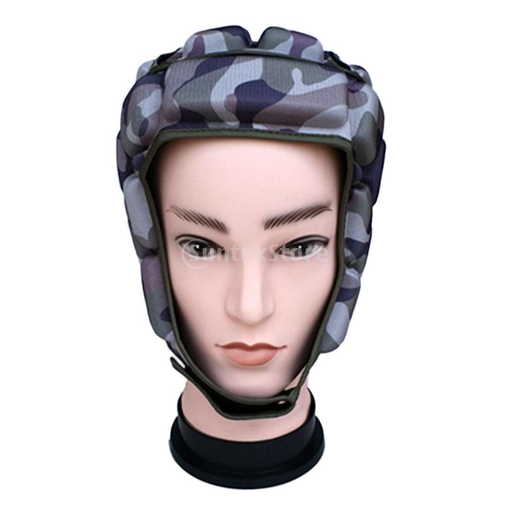 Adult Men's Adjustable EVA Padded Soccer Football Helmet Rugby Goalkeeper Head Guard Protector Hat Gear Equipment