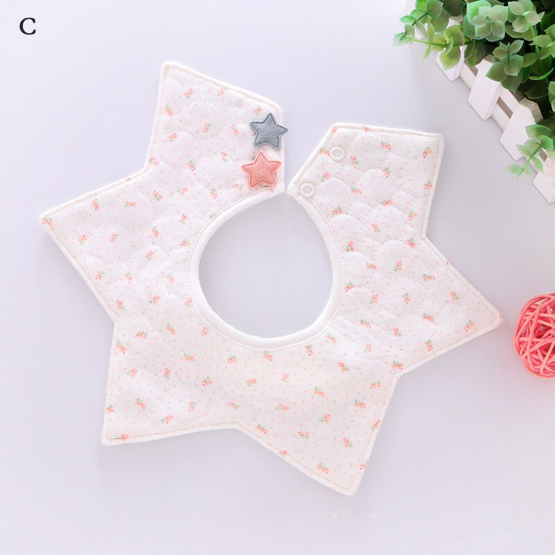 3 Lagen Baby Katoen Bib Ster Baby Waterdicht Bandana Ronde Jongens Meisjes Voeden Speeksel Handdoeken Zachte Comfortabele