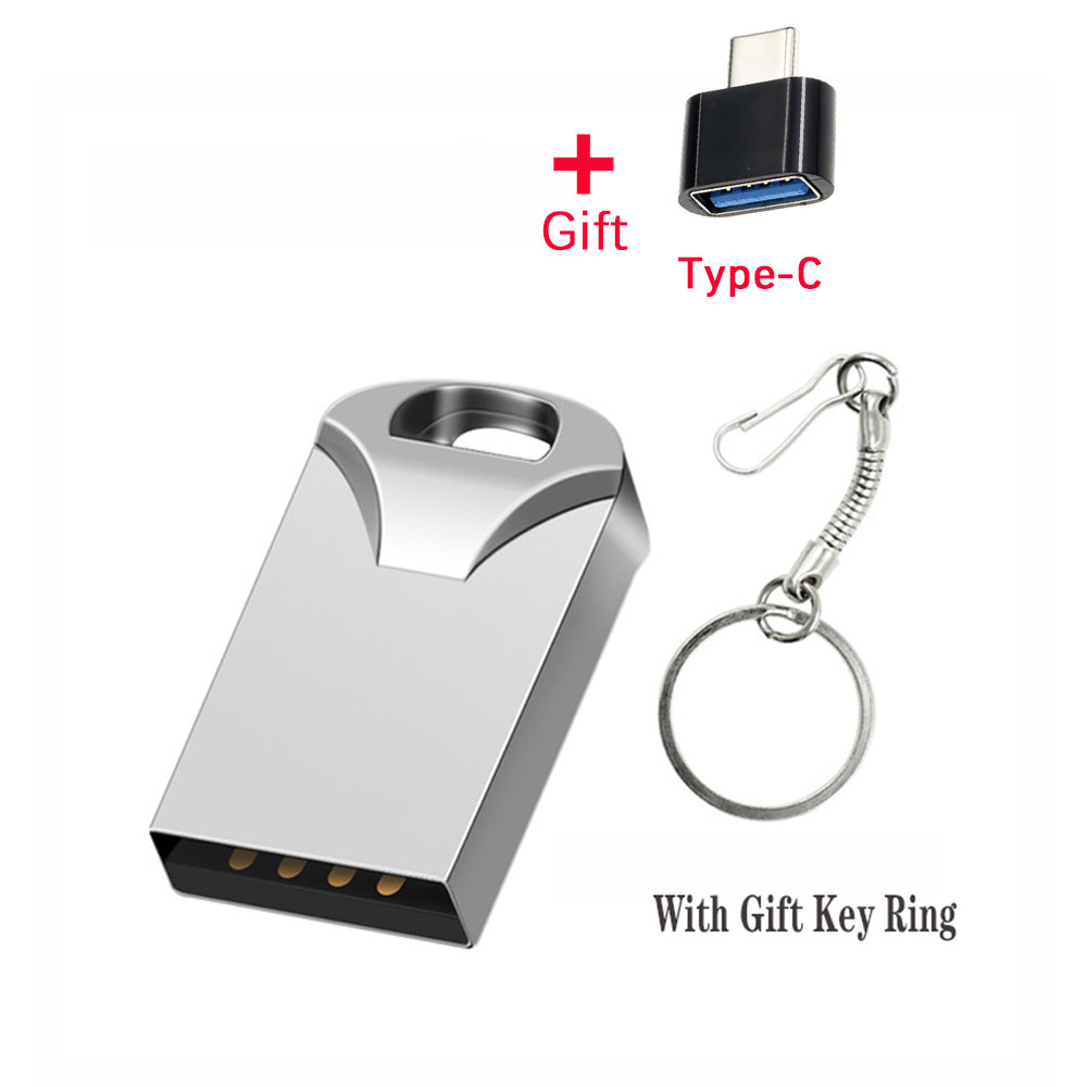 Mini Metal Usb Flash Drive USB 2.0 Pen Drive 64gb 128gb 256gb Flash memory card USB Stick Pendrive 8gb 16gb 32gb memory Stick: Silver / 512GB