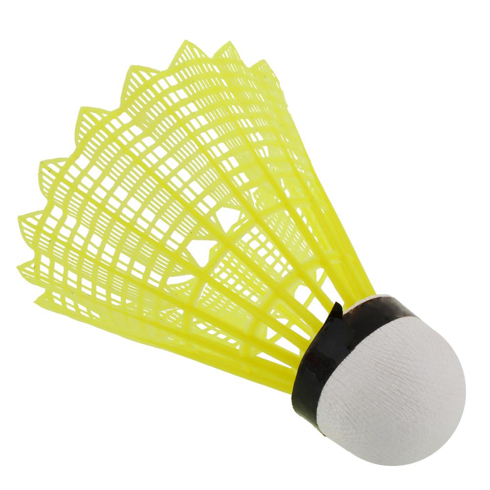 6 stk nylon badmintonball treningsball plast shuttle kork tre ballhode innendørs utendørs sports treningsballer