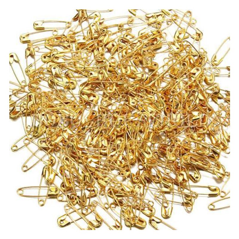 300X Small Safety Pins Gold Color 18mm Brass Metal Sewing Craft Mini Pins