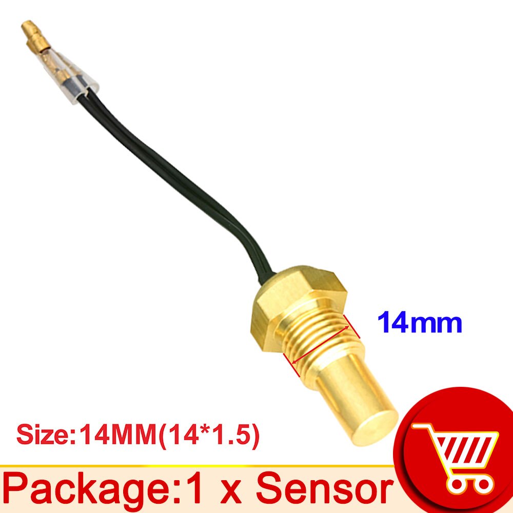 12V/24V Water Temperatuur Sensor Temp Afzender 50K Hoofd Plug 10Mm 12Mm 14Mm 16Mm Voor Auto Vrachtwagen Gauge Elektrische Meter Npt 3/8 1/8: 14MM