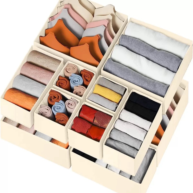 Organizador de ropa interior, caja de almacenamiento para sujetador, bragas, calcetines, cajas de almacenamiento, armario para dormitorio, organizador de ropa, separador de cajón plegable