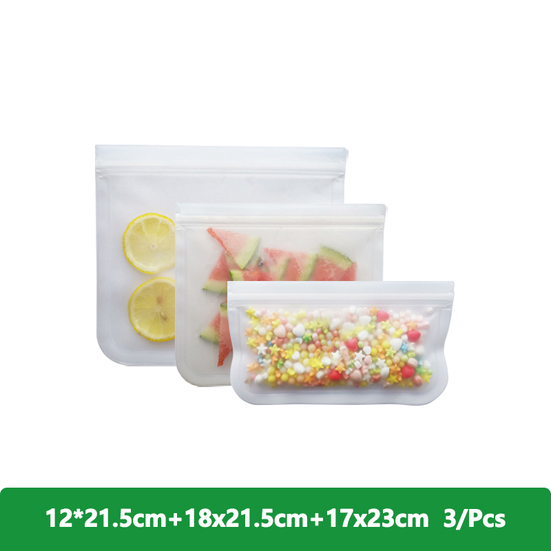 1/2/3/5Pcs Reusable Food Freezer Bags Leakproof Silicone Ziplock Bags BPA Free Meat Fruit Veggies Storage Bag Dishwasher Safe: Brown