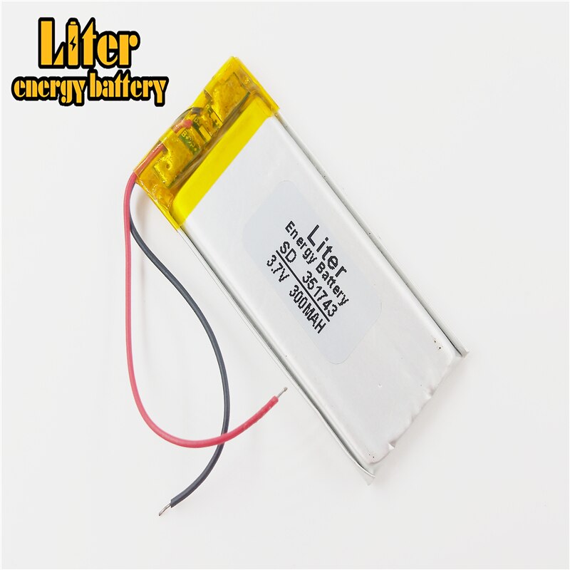 3.7V lithium polymer battery 351743 300MAH point reading pen recorder small toys wireless headphones