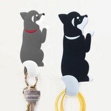 Lindos ganchos de cola para perros, ganchos de Metal para puerta de pared de cocina, ganchos para llaves, decoración magnética para puerta de baño