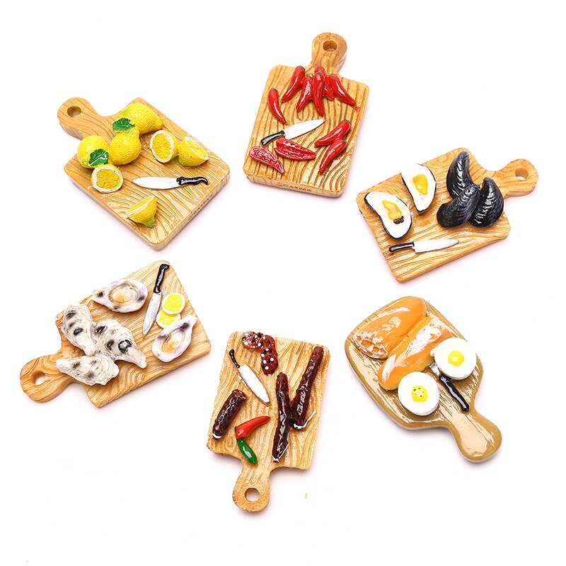 Mini casa de muñecas 1:6, huevo frito, guindilla, modelo de tabla de cortar, accesorios de cocina para Decoración de casa de muñecas, juguetes para niños