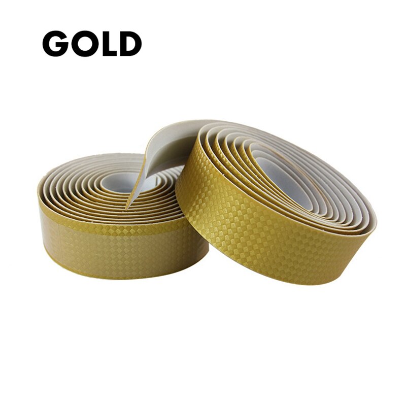 Road Carbon Fiber Bike Handlebar Tape Fixed Gear Bicycle Grip Tape Bullhorn Bar Tape +2 Bar Plugs Mountain Belt Straps: Gold