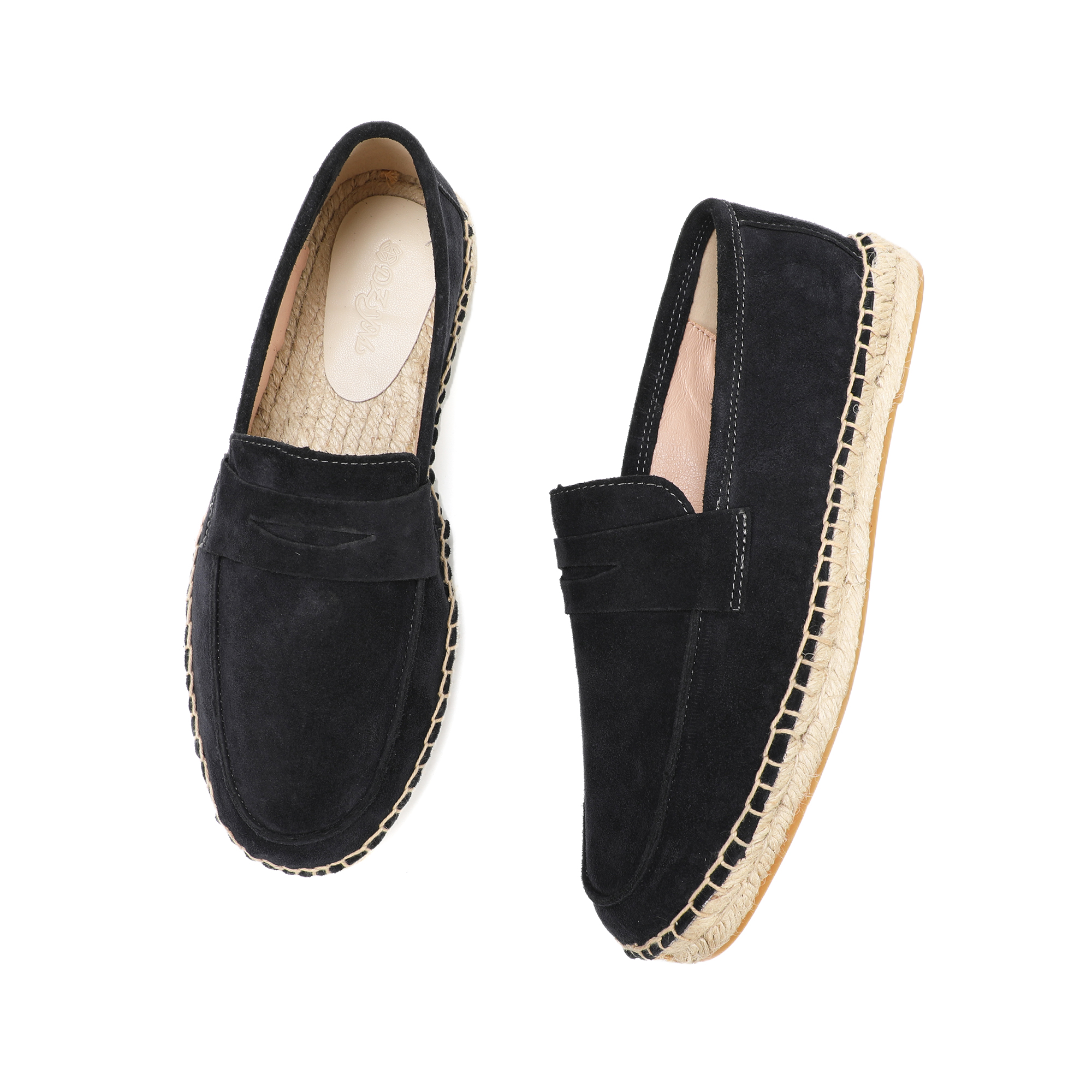 espadrilles dames Loafer Platte schoenen Suède schoenen Instappers Loafers jute Platte schoenen Heren casual: Chocolade / 13.5