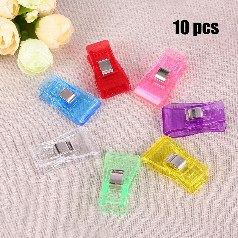 Dailylike 5/10 Pcs Colorful Plastic Clips Fabric Quilting Craft Sewing Knitting Clips For Clothes Paper Sewing Patchwork Tool: Random color