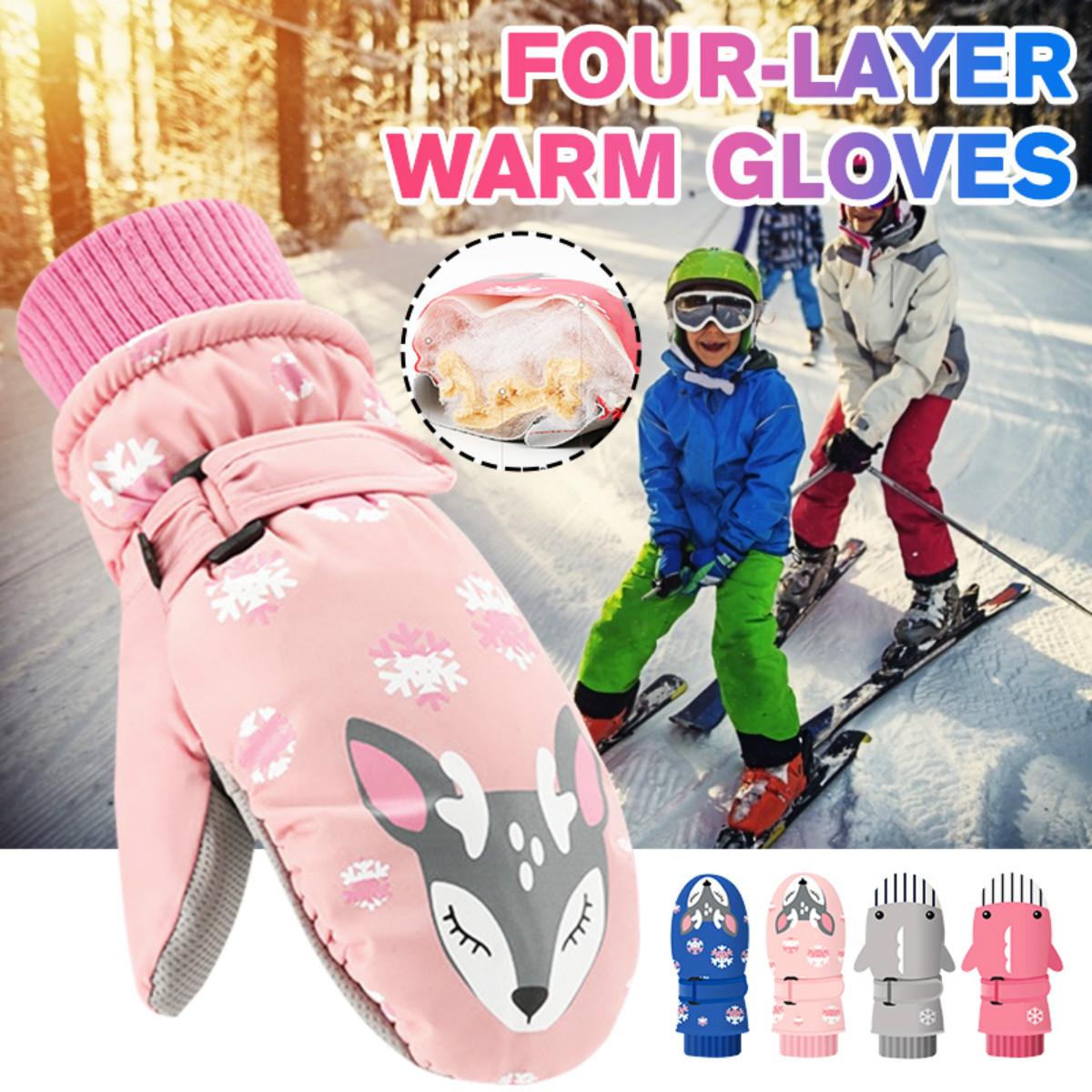 Kinderen winter warme handschoenen jongens meisjes waterdicht winddicht antislip sneeuw wanten verlengde pols snowboard skiën fiets handschoenen