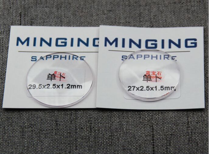 ! 1 pc 1.5mm Enkele Dome Convex Echte Saffier Kristal van maat 30mm tot 40.5mm