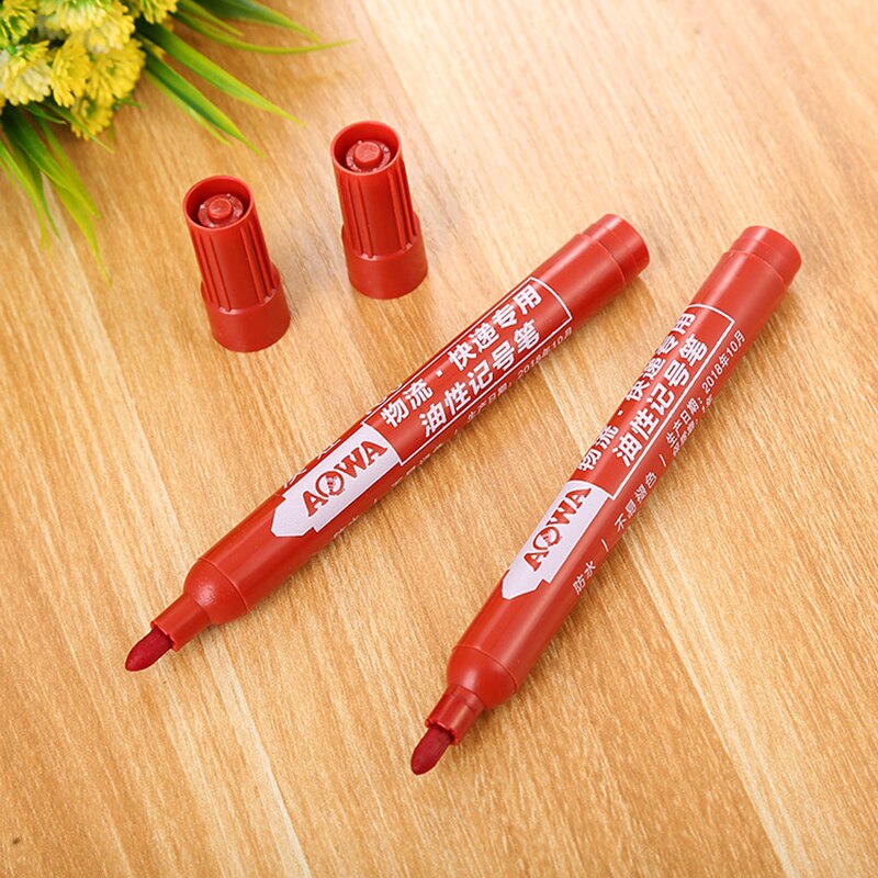 Ezone 2 Stuks Marker Pen Zwart/Blauw/Rode Inkt Whiteboard Schrijven Roller Pen Permanente Inkt Dikke Hoofd Kantoor briefpapier Supply