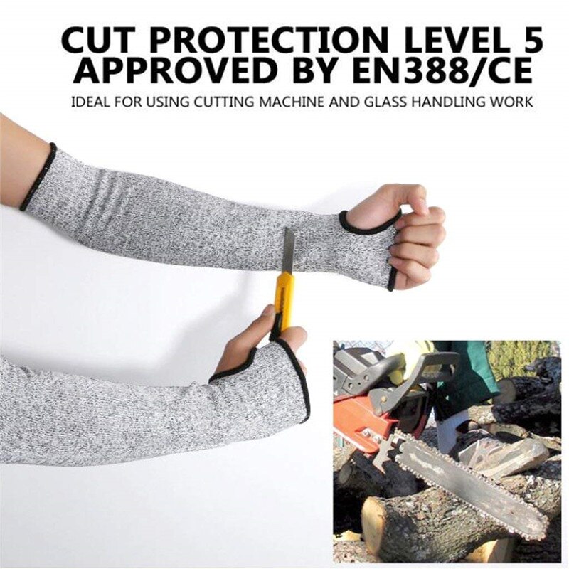 Manguitos anticorte para el brazo, protección para el trabajo del brazo, transpirable y duradera, EN388, Nivel 5, guantes de seguridad resistentes a los pinchazos, 1 par