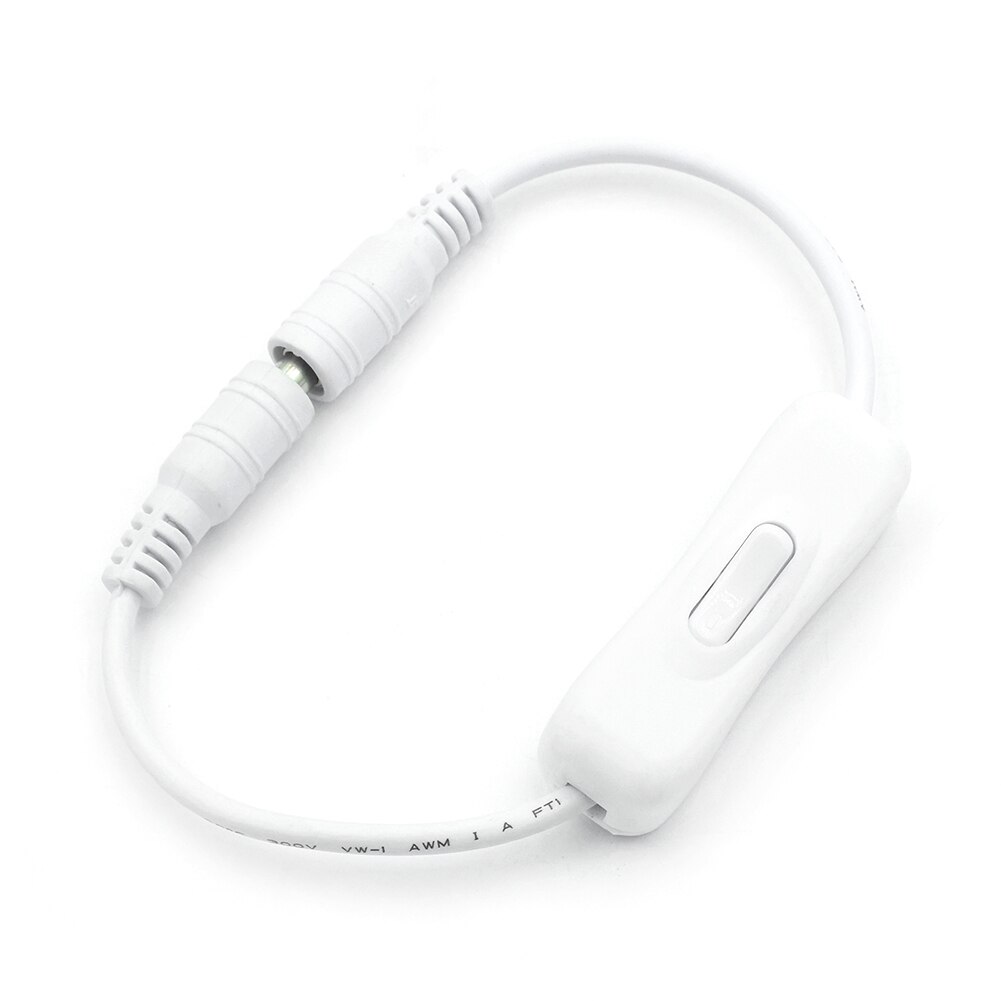 In-Line Power Switch ON/OFF 2.1mmx5.5mm Cable White For Jack Arduino 12-24V In-Line Power Switch ON/OFF 2.1X5.5mm Cable Jack