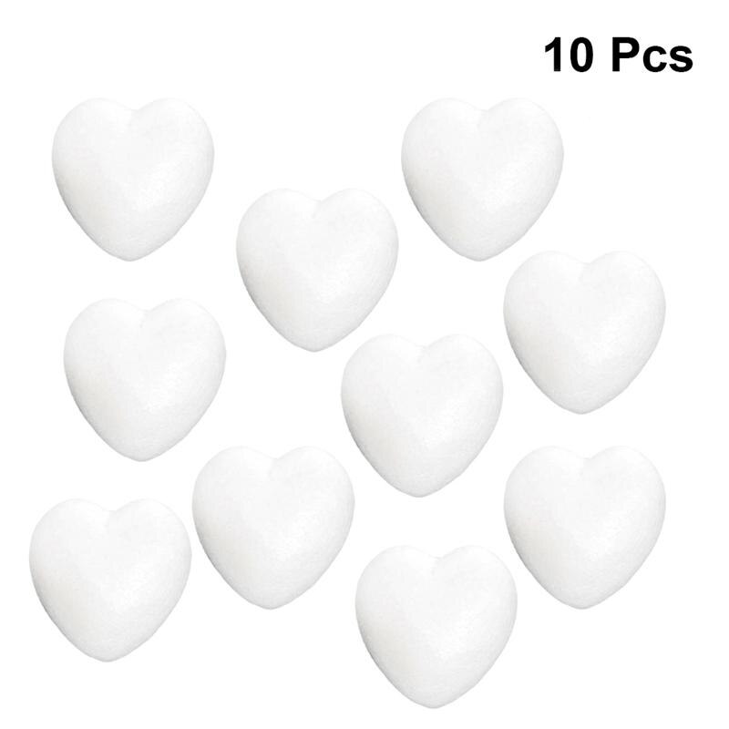 10 Stukken Bal/Wit Ei/Half Star/Fruit/Hart/Ster/Bal/Sneeuwvlok Vormige styrofoam Foam Ornamenten Diy Craft Party Decoratie: 6cm Heart