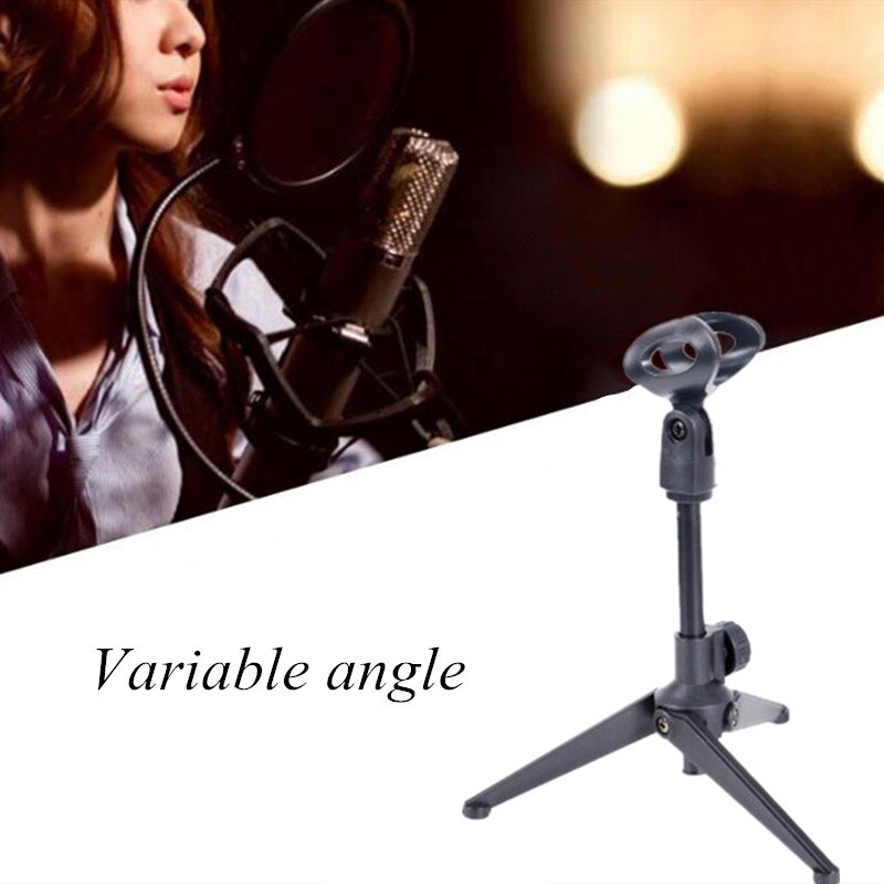 Practical Video Conferencing Voice Overs Tripod Stand Collapsible Adjustable Microphone Holder
