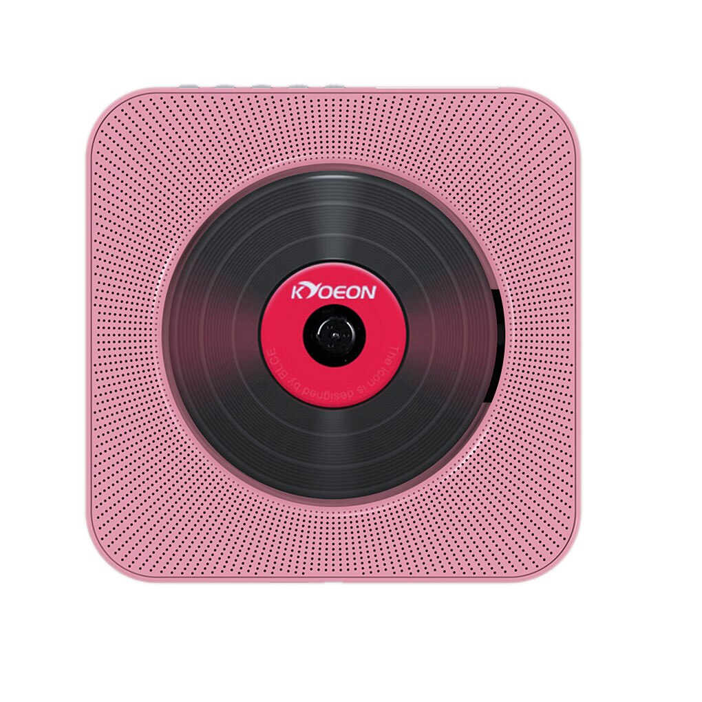 Väggmonterad bluetooth cd-spelare trådlös hifi pull switch högtalare ljudbox fjärrkontroll kit: Rosa