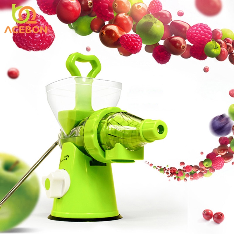 ACEBON Multifunctioneel Keuken Manual Hand Crank Enkele Vijzel Juicer met Zuignap Juicer voor Tarwegras Fruit Groente