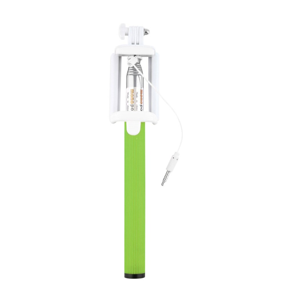 Universal Selfie Sticks Extendable Travel Handheld Self Timer Pole Artifact Palo Selfi Monopod Tripod for iPhone 7 Plus: Green