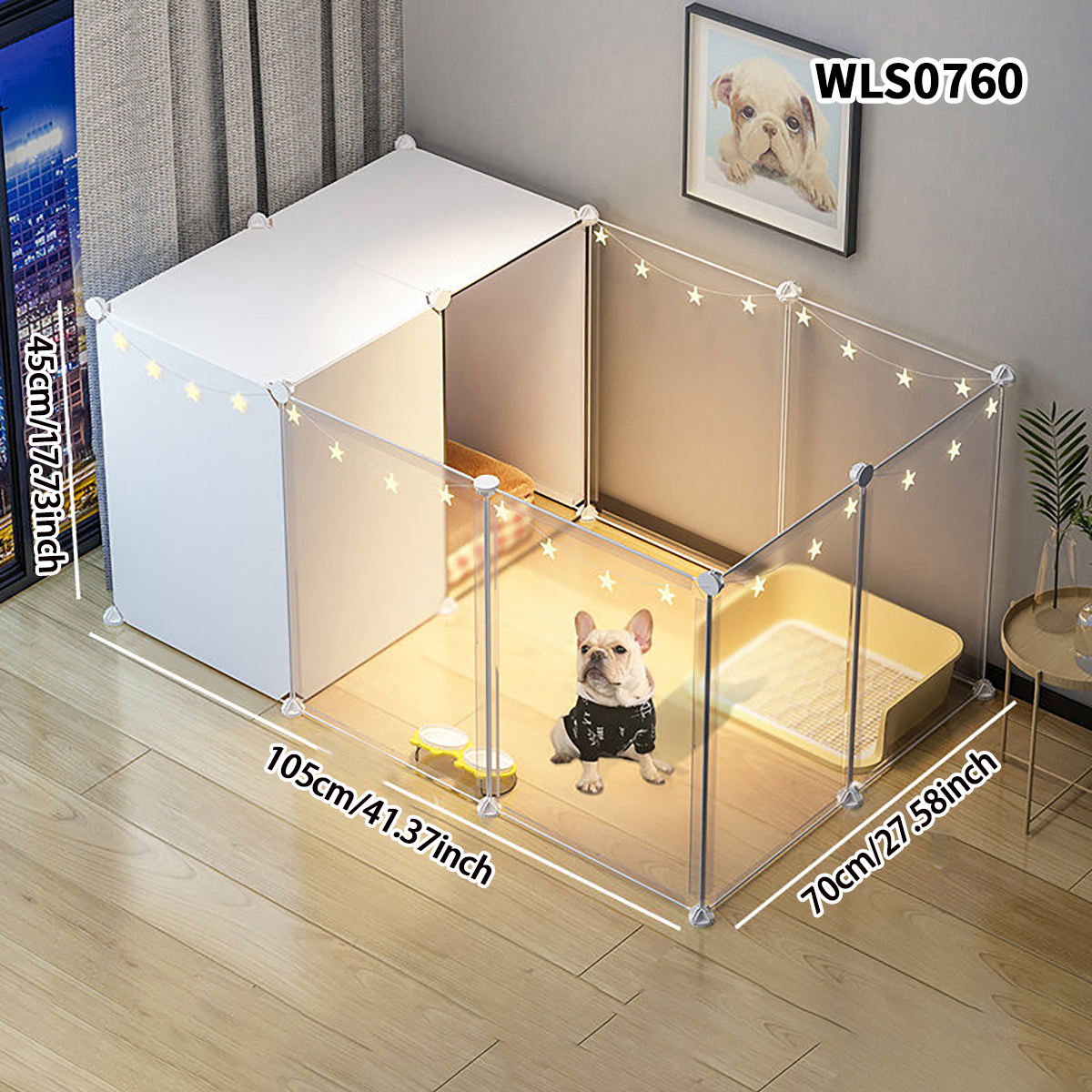 Valla para mascotas, puerta de aislamiento para perros, jaula para perros, barandilla de hierro para perros de tamaño pequeño, Perrera interior de peluche, valla para el hogar, jaula para perros: Verde