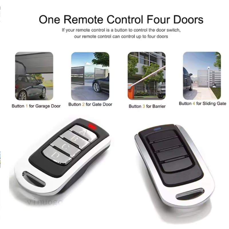 Wireless Garage Remote Electronic Gate Control 433mhz Key Fob Command Hand Transmitter for Shutter Door Siren Garage