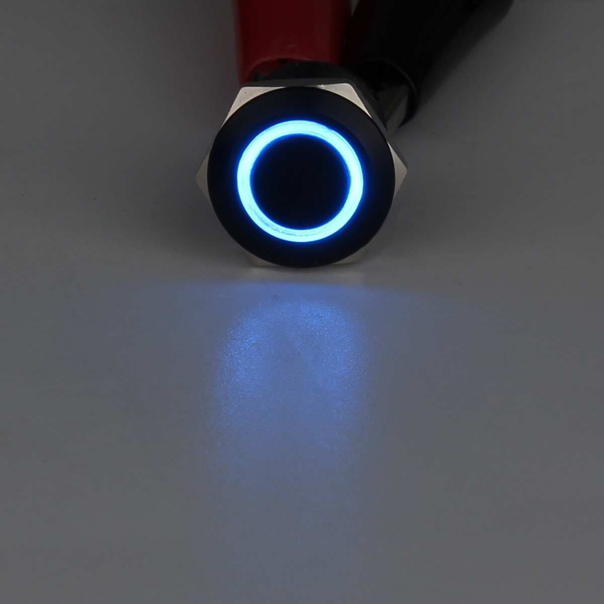 Zwart 4 Pin 12mm LED Licht Metalen Drukknop Momentary Switch Waterdichte 12 V Schakelaars Auto Elektronica: Blauw