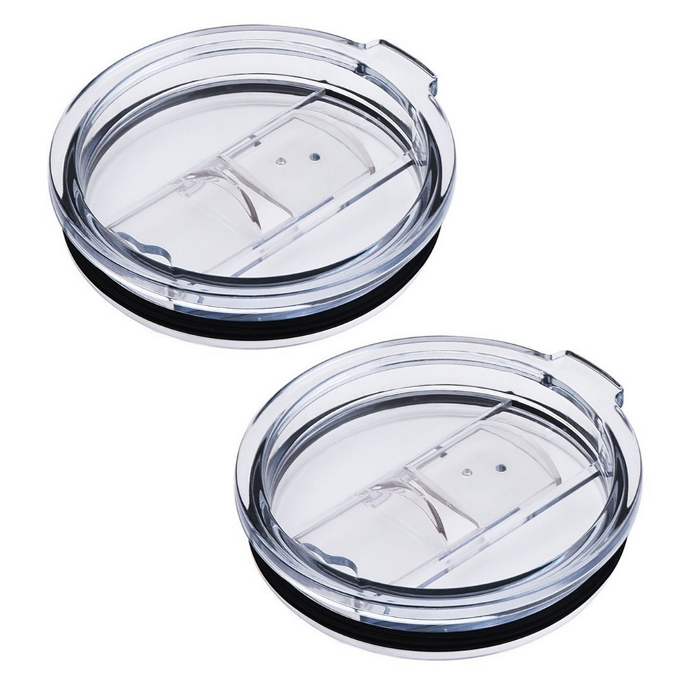 2pcs Clear Plastic Spill Proof Splash Resistant Replacement Tumbler Lids Covers for Yeti 30oz Cups